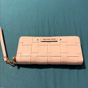 Michael Kors white Woven Clutch